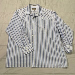 Mens vintage Outlaw Western Wear western shirt. Square Tails. Size 17 1/2 1X Big